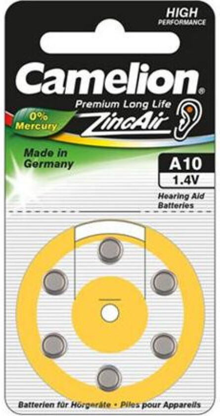 A10 ZL Knappecellebatterier - 6 pk