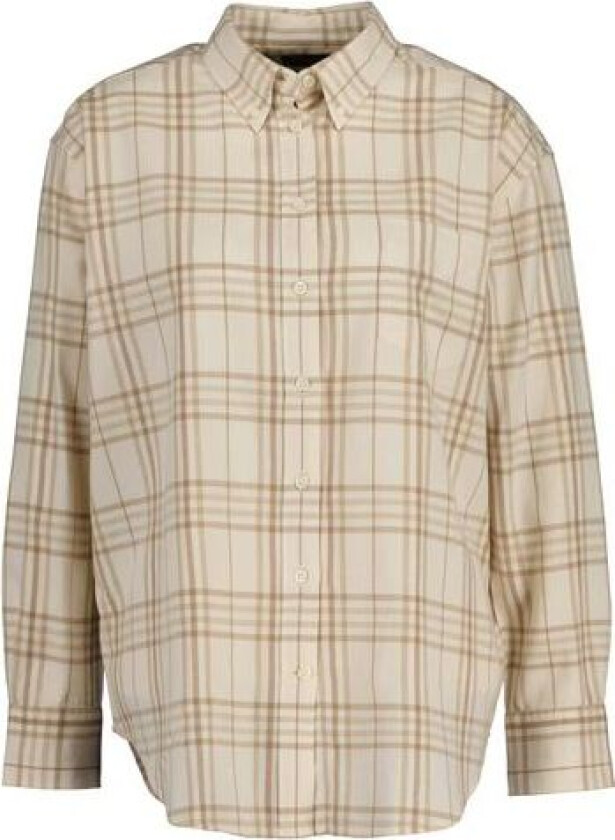 D2. Relaxed Check Flannel Shirt - Linen 38