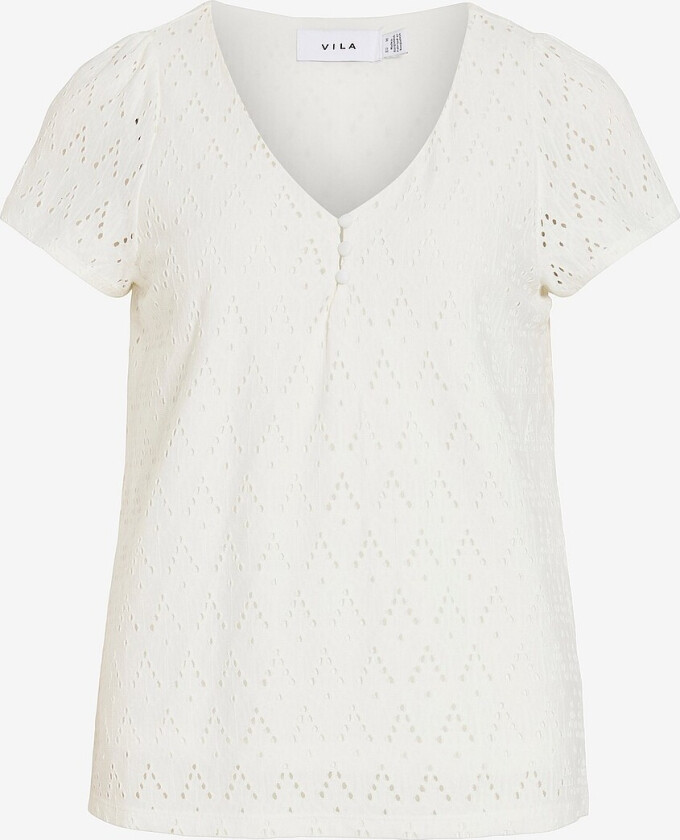 Topp viAmalina V-neck S/S Top - Hvit
