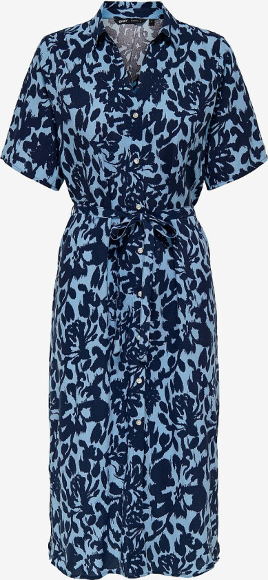 Skjortekjole onlYasmin S/S Shirt Dress Wvn - Blå