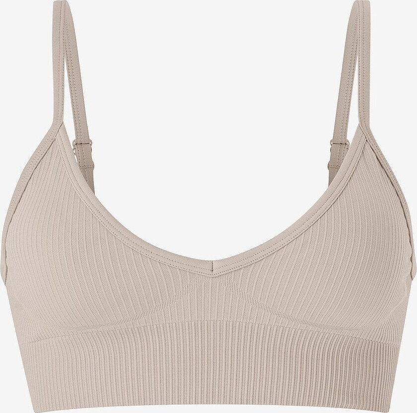Sports-BH Ribbed Seamless Deep Cut Bra - Brun