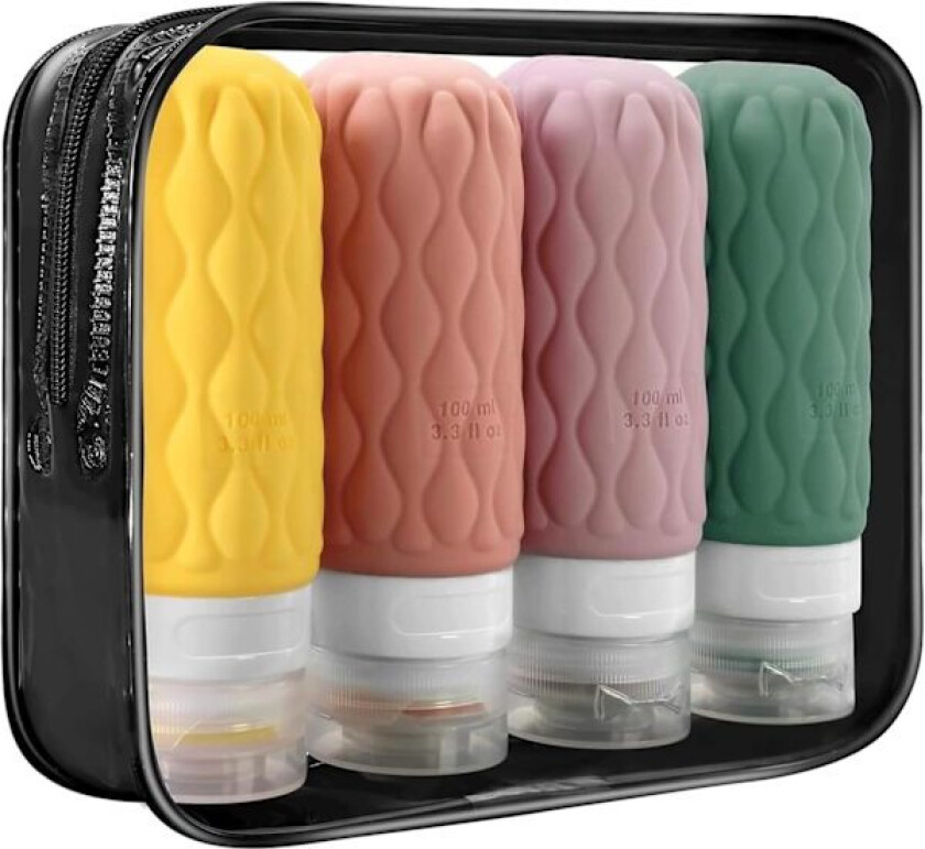 Stykker 100ml Silikon Reiseflaske, Reiseflaske Beholder for Sjampo, Dusjsåpe, Ansiktsrens