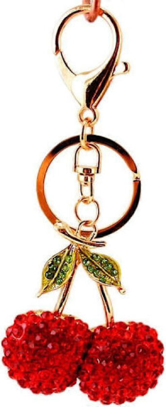 1 stk Kreativt nøkkelring Legering Kirsebær Krystall Rhinestone Kirsebær Nøkkelring Bil Nøkkelring Sjarm Anheng Hengende Dekorasjoner (Rød)