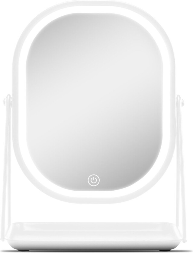 - Mirror With LED Light and Tray - White