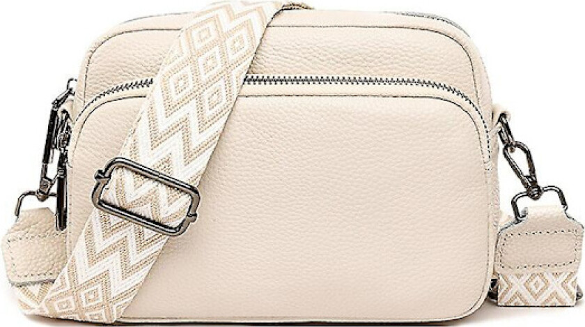 Håndveske Ekte Lær Luksus Håndvesker Damevesker Designer Ku Lær Tote Bag for Kvinner Vintage Liten Dame Skulder Crossbody Vesker(Beige)