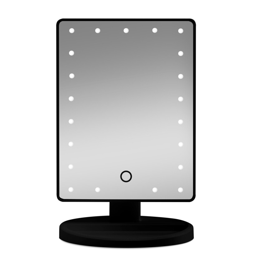 Bilde av - Makeup Mirror w. Heart LED Light&Touch Function Black