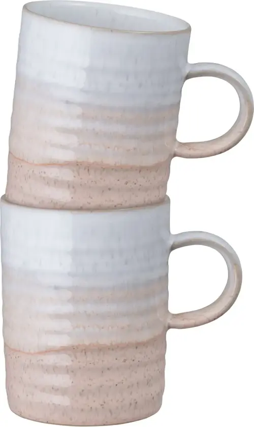 Kiln Coral rillet krus Korall-beige, 2-pakning