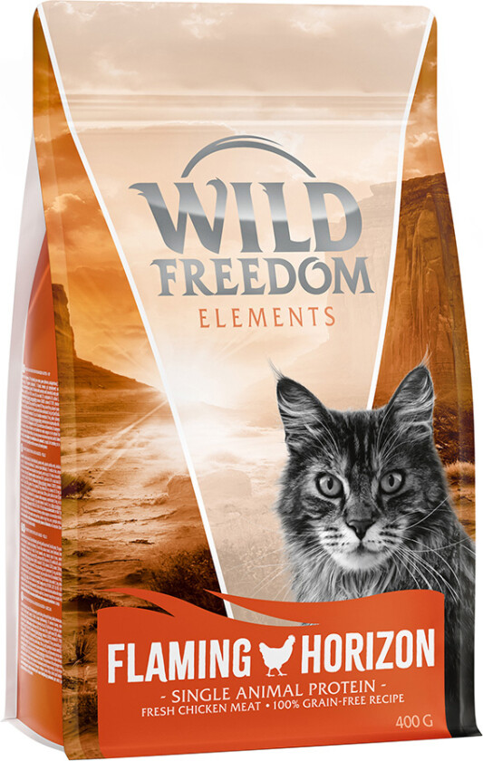 2 + 1 gratis! 3 x 400 g Wild Freedom tørrfôr - Flaming Horizon - Kylling (Single Meat)