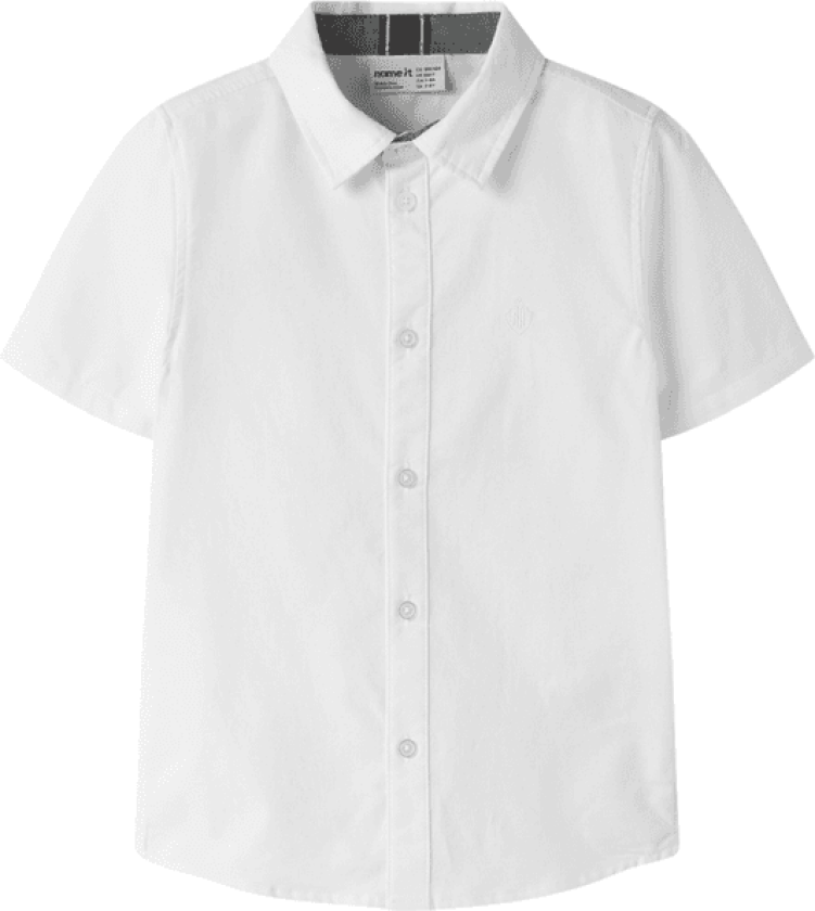 Name It Nkmnewsa kortermet skjorte til barn, Bright White
