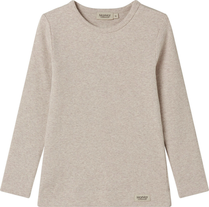 Genser - Rib - Bomull/Modal - Light Beige Melange - - 9 år (134) - Genser