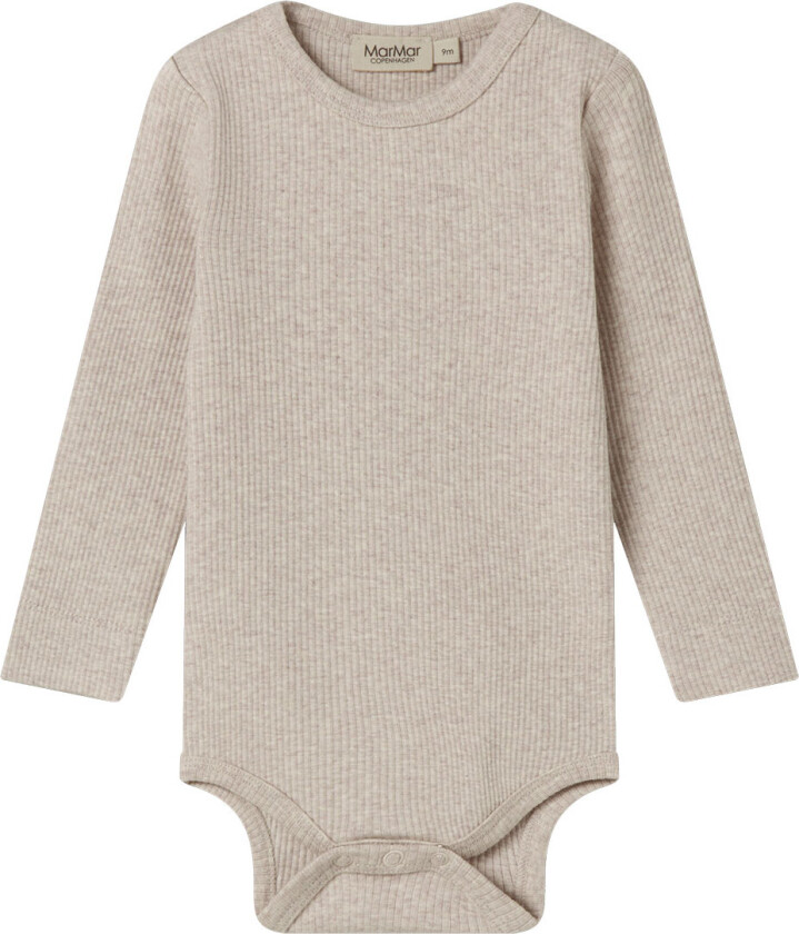 Body I/e - Rib - Bomull/Modal - Light Beige Melange - - 74 - Langermet Body