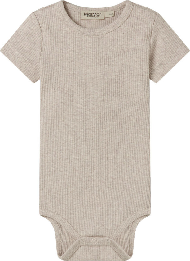 Body k/e - Rib - Bomull/Modal - Light Beige Melange - - 2 år (92) - Kortermet body