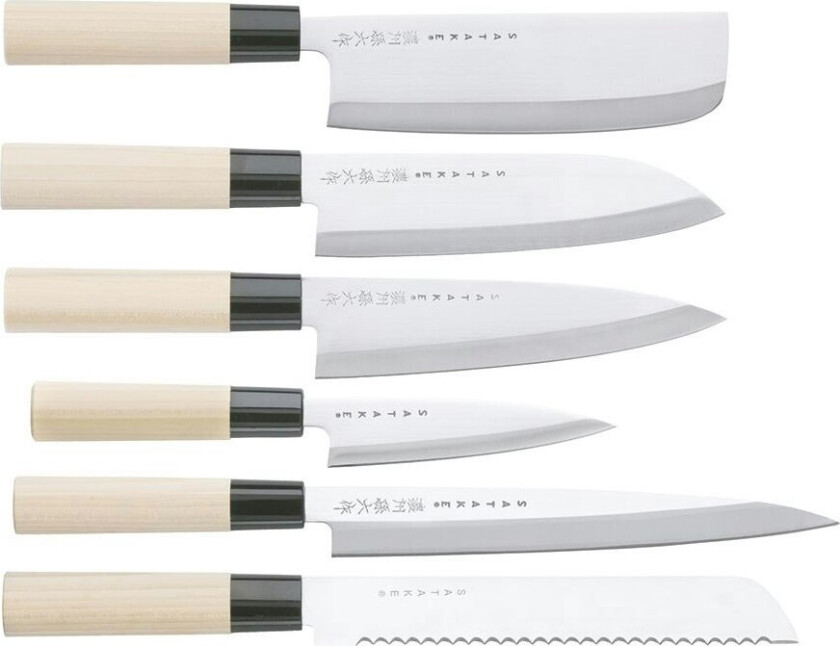 Houcho Knivsett 6 Deler - Knivsett Karbonstål Tre - SHG108W
