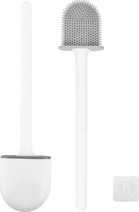 INF Toalettbørste med holder i polymert stoff av høy elastisitet Hvit