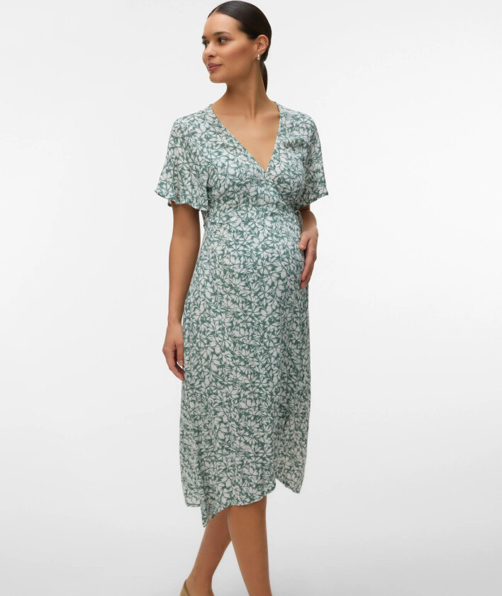 Vmmmenny Ss Calf Wrap Dress Ga - Green - L