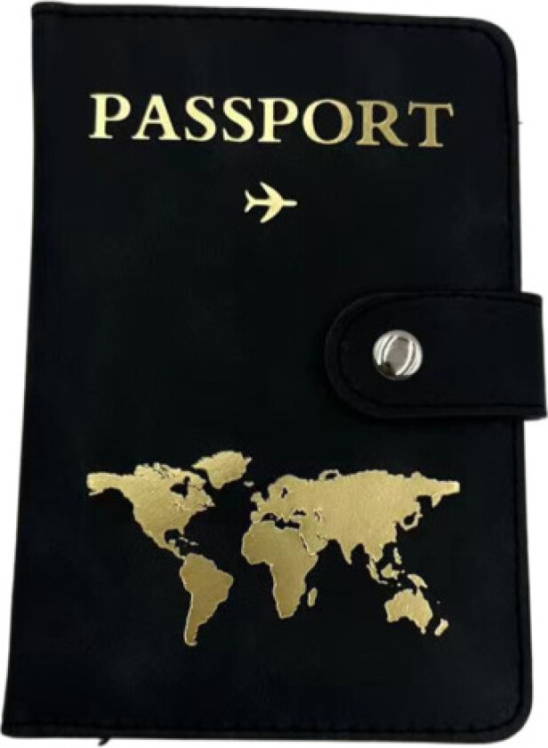 RFID-blokkerende passholder - sikker reiselommebok Black