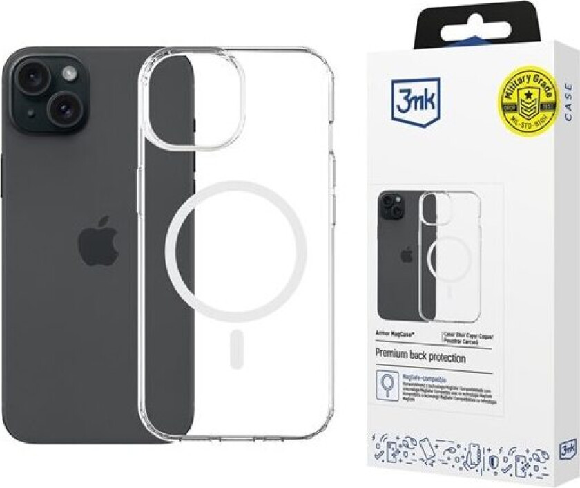 3mk Armor Magcase for iPhone 15 Plus - gjennomsiktig