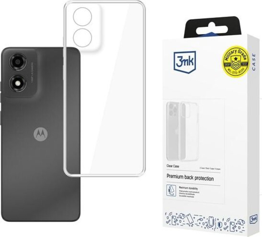 3mk Clear Case for Motorola Moto E14 / G04 / G04S - gjennomsiktig
