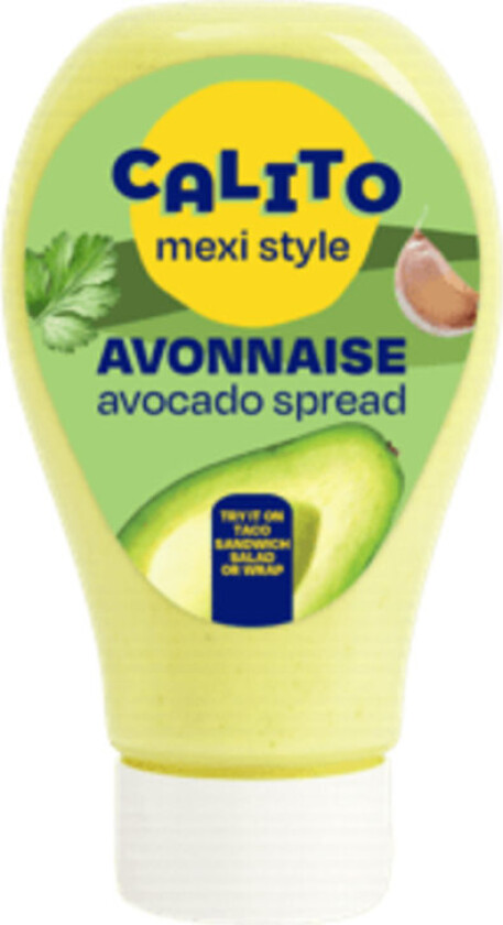 Avocado Spread Avokado spread eller avonees. «Guacamole» på tube. Inneholder 40 % avokado, og koriander. Passer perfekt å bruke til wraps, sandwich og salater.