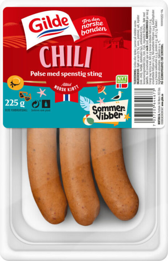 Spesialpølse Smakfull pølse med spenstig chili sting.