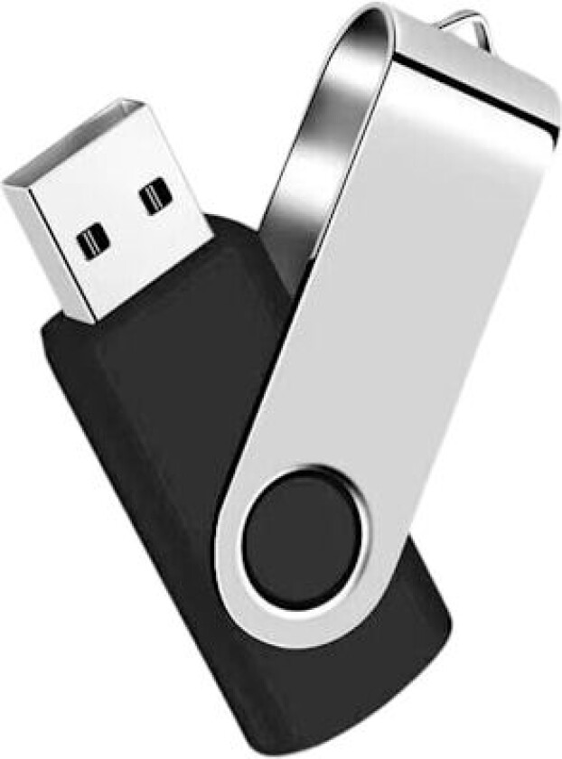 USB-minnepinne 128GB, USB 2.0 Thumb Drive Memory Stick Swivel Zip Drive JumpDrive (128GB, Svart)