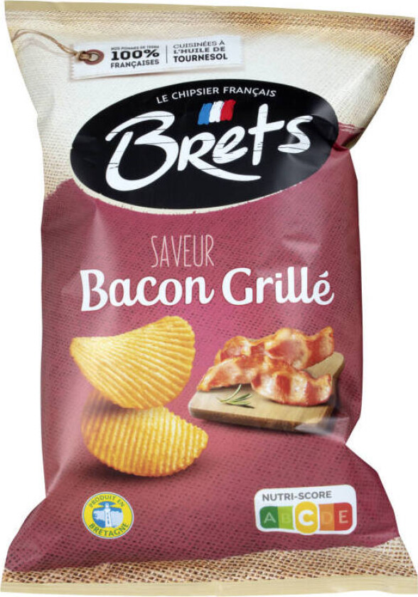Potetchips Fransk riflet sprø potetchips med en mild smak av bacon.