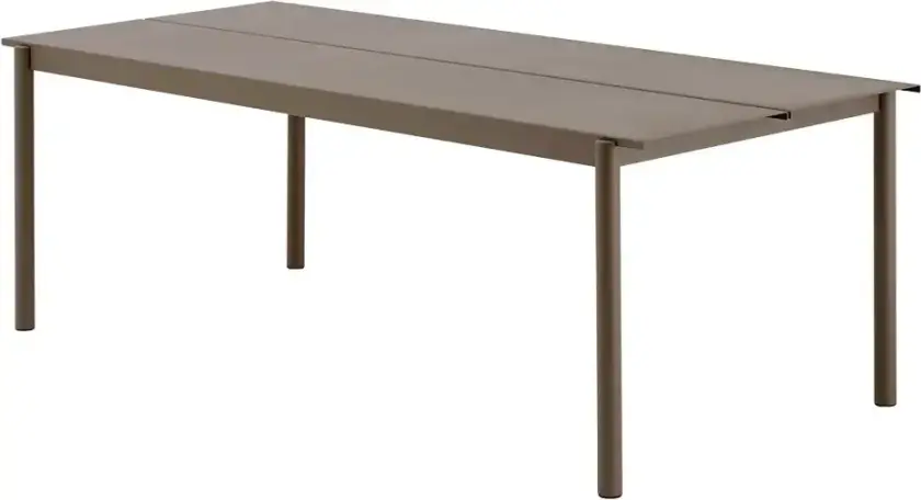 Linear Steel Spisebord 220x90 cm Taupe