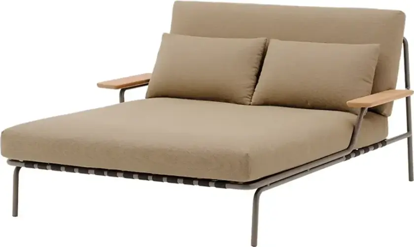Loungebed Settle med armlener Taupe
