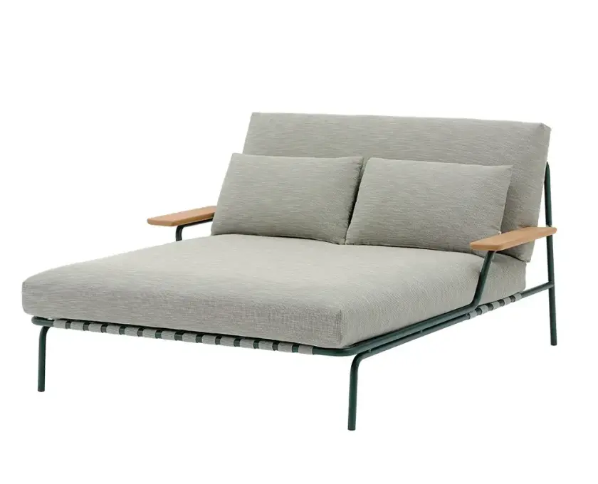 Loungebed Settle med armlener Dark Green