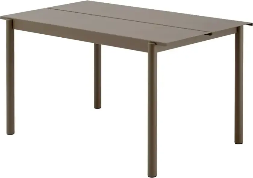 Linear Steel Spisebord 140X75 cm Taupe