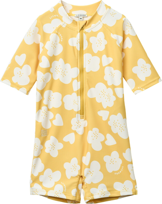 Badedrakt - UV40+ - Max - Flower/Lemon Yellow - - 74 - Badetøy