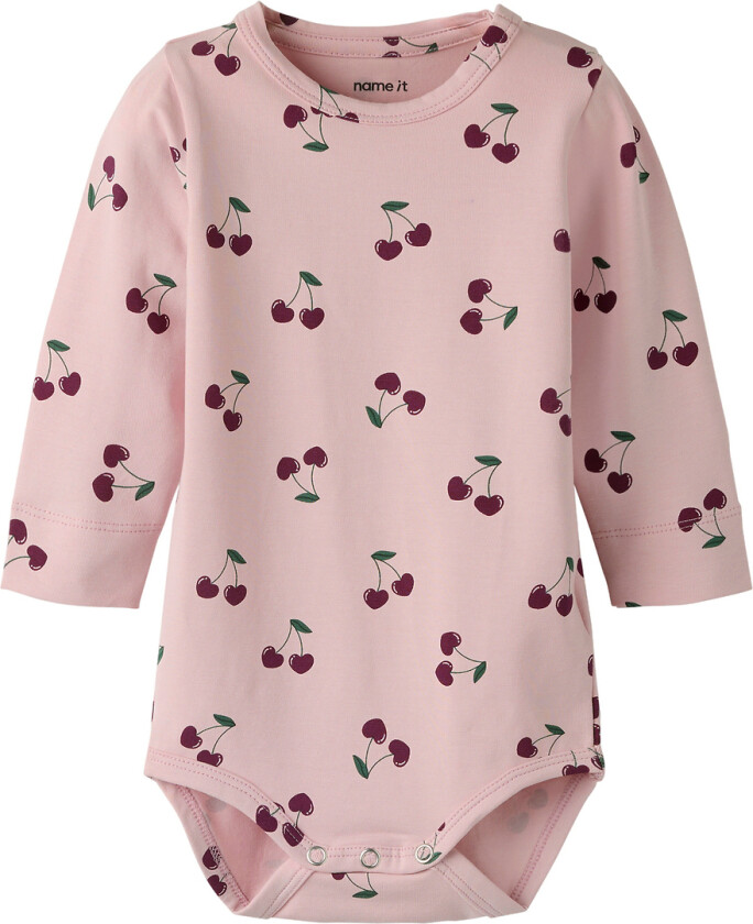 Body I/e - NbfFiora - Violet Ice/Kirsebær - - 1½ år (86) - Langermet Body