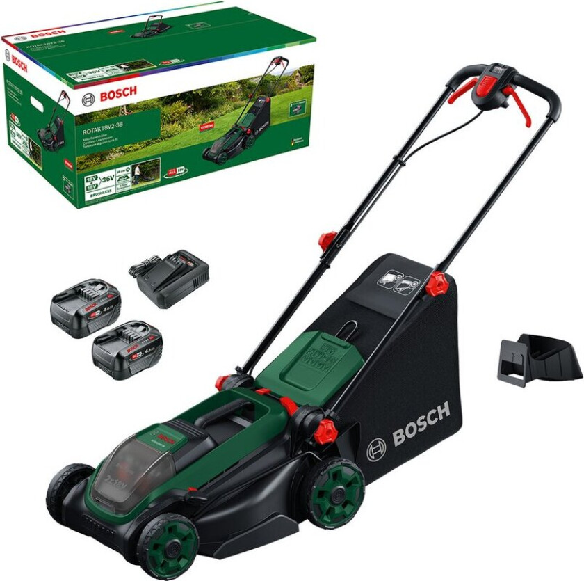 BOSCH GRESSKLIPPER ROTAK 18V2-38 2X4AH