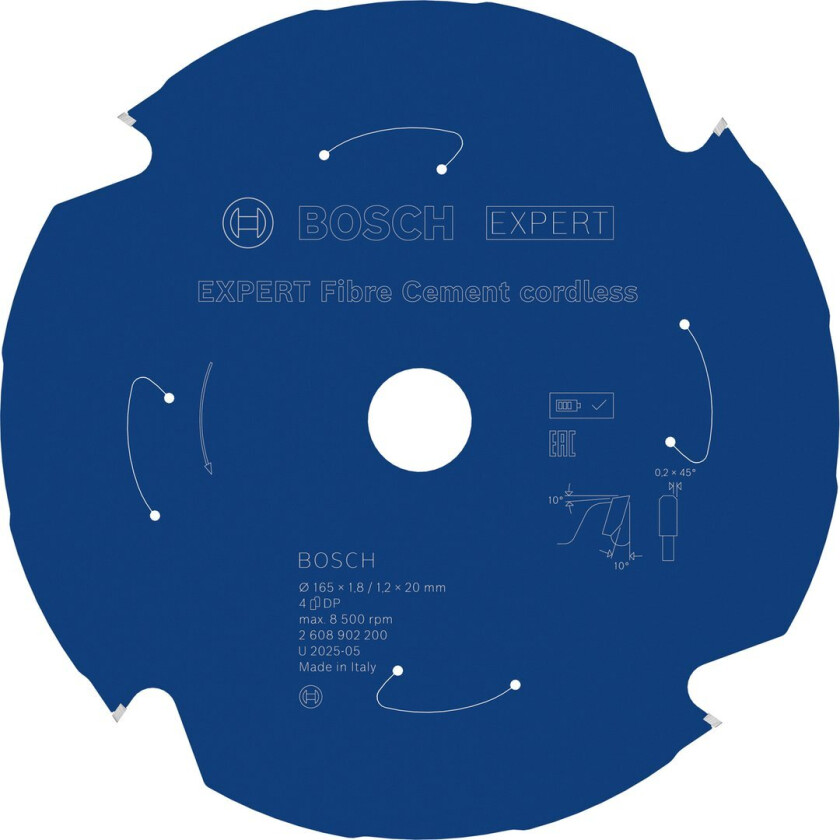 BOSCH SAGBLAD 165X20X1,8 4T 10G FC CL EXP