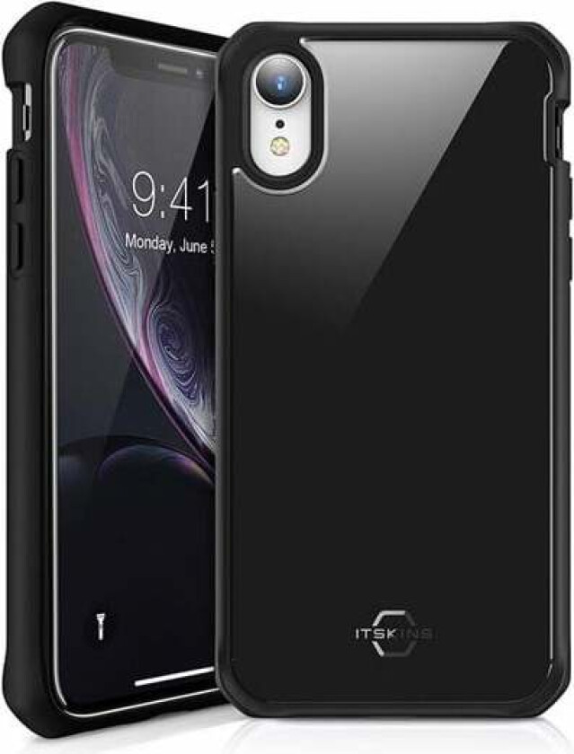 HYBRID GLASS cover for iPhone XR®. Black