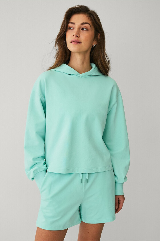 Treningshettegenser Oversized Cropped Sweat Hoodie - Grønn