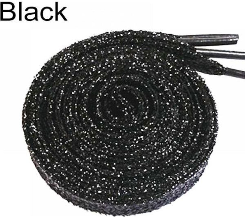 Glitter skolisser | flate | 1 par | 110 cm | svart - Dyrevennlig - Ikke-giftig - Lett å rengjøre