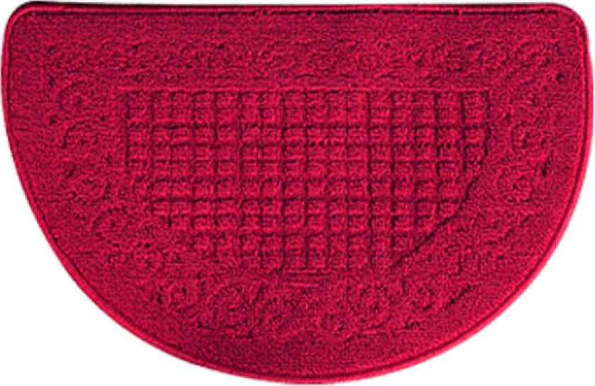 Halvsirkel Dørmatte Halvsirkel Gulvmatte Støvfanger Polyesterfiber Sterk Absorpsjon Sklisikker for Utendørs Innendørs Mørk Rød 48x78cm / 18.9x30.7in