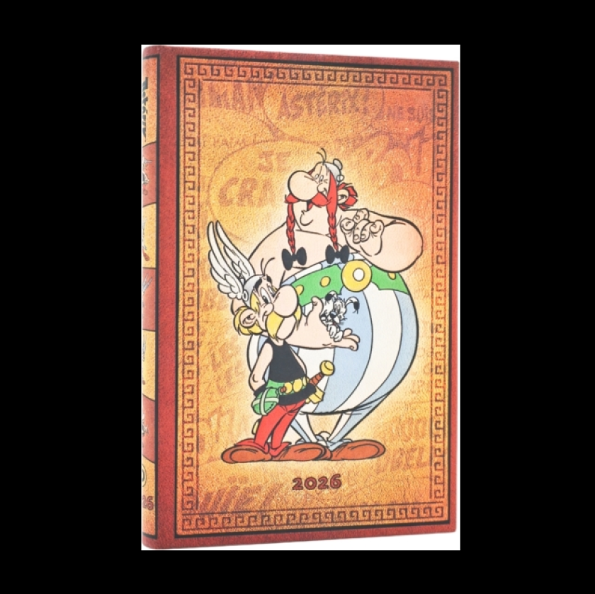 2026 Asterix & Obelix (The Adventures of Asterix) Mini 12month Verso Hardcover Flexi Dayplanner 2026 (Elastic Band Closure)