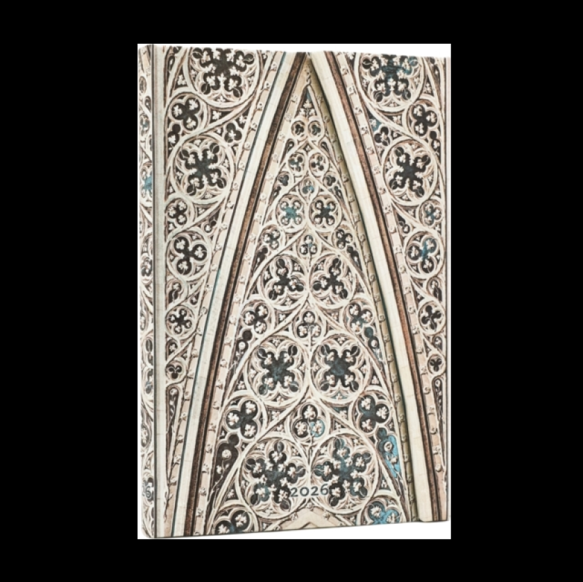 2026 Vault of the Milan Cathedral (Duomo di Milano) Mini 12month Verso Hardcover Flexi Dayplanner 2026 (Wrap Closure)