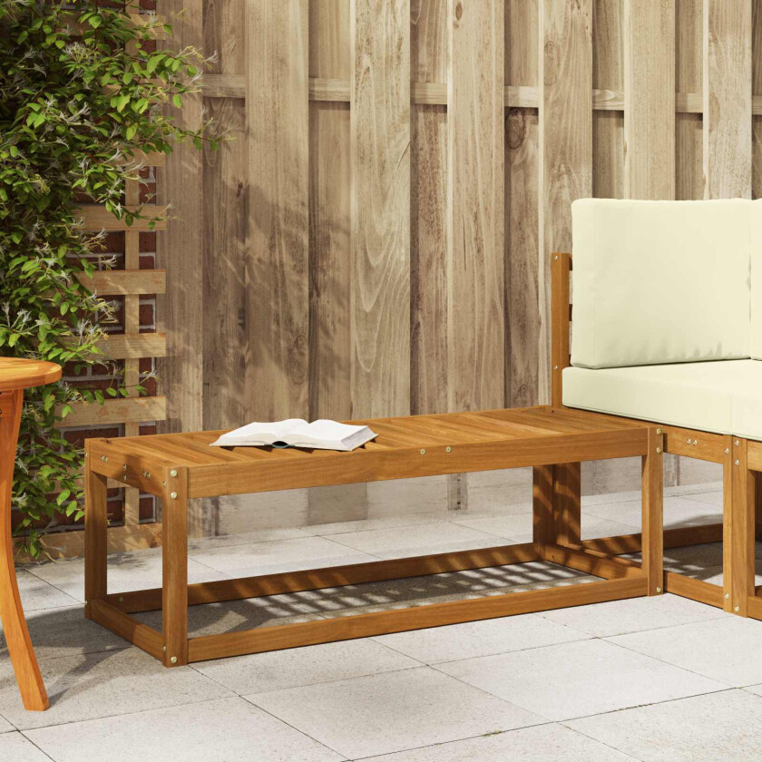 Utendørs Krakk Benk Naturlig 115 x 43 x 37 cm Solid akasietre