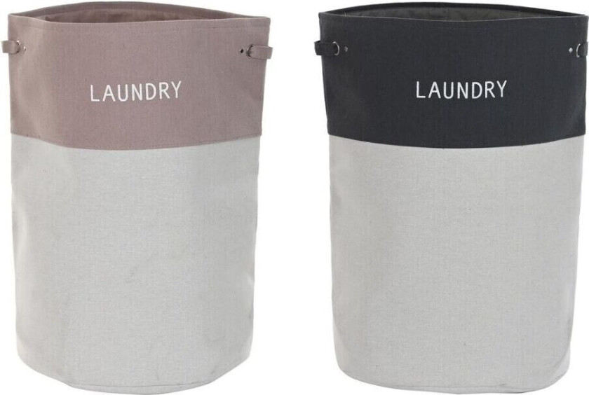 Skittentøyskurv DKD Home Decor Svart Rosa Grå 45 x 45 x 60 cm (2 enheter)