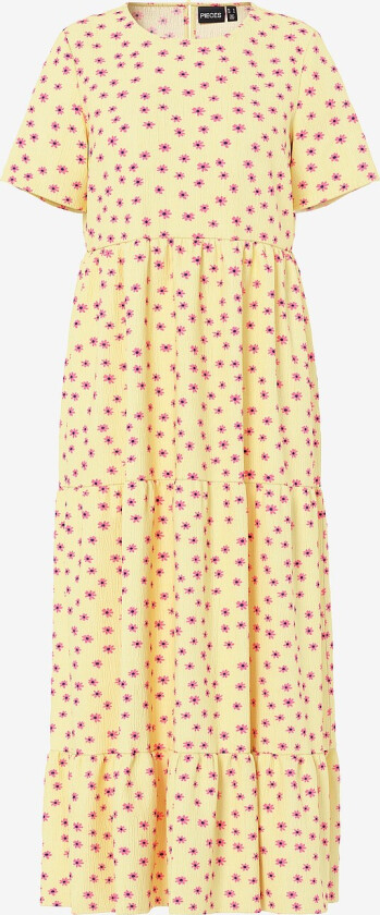 Maxikjole pcEvie SS - Gul