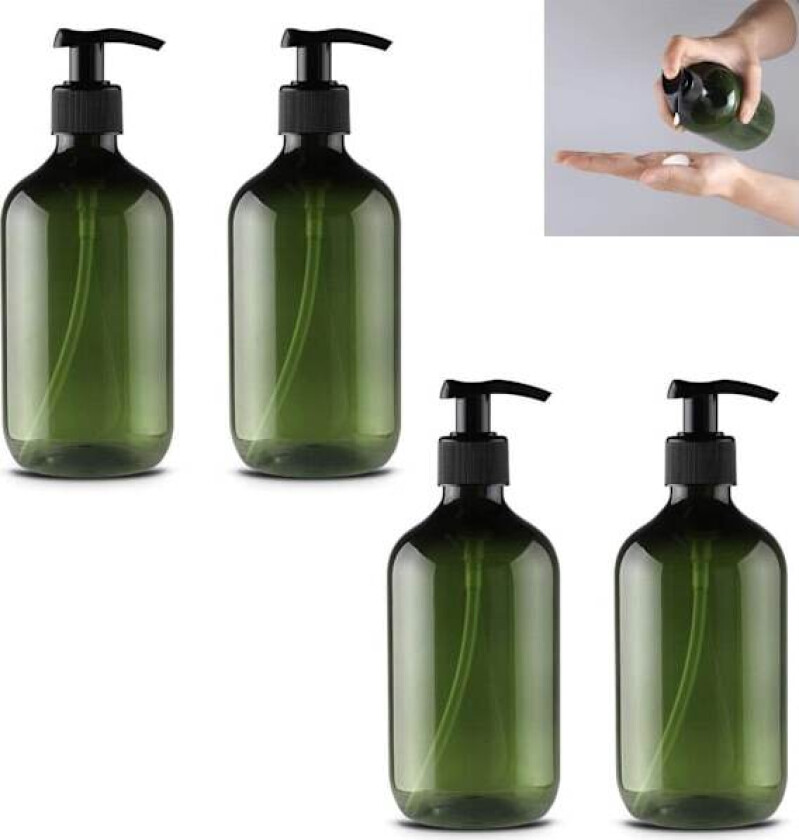 stykker - Såpedispenser - 500 ml - Lotiondispenser - Sjampodispensere - Dusjsåpedispenser - lotionpumpeflaske i plast