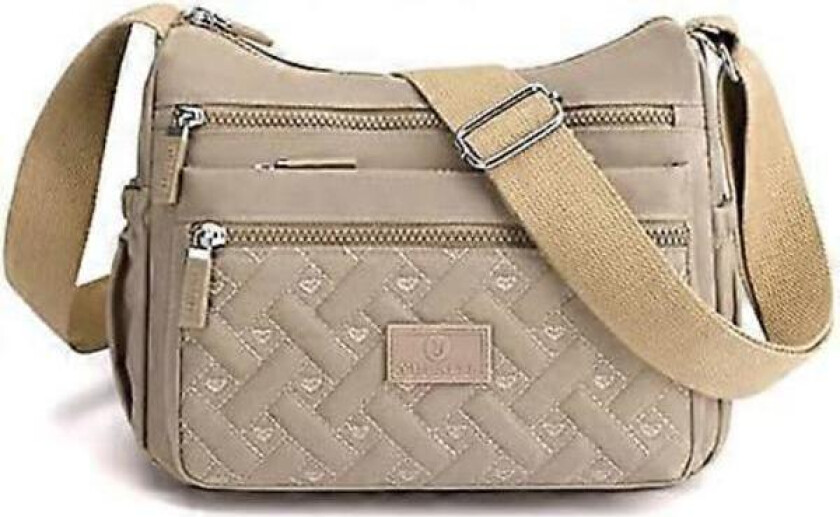 Crossbody-veske for kvinner, Crossbody-skulderveske med flere lommer, reiseveske, håndveske (khaki)