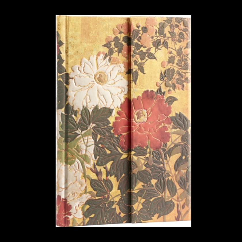 Natsu (Rinpa Florals) Mini Lined Hardback Journal (Wrap Closure)