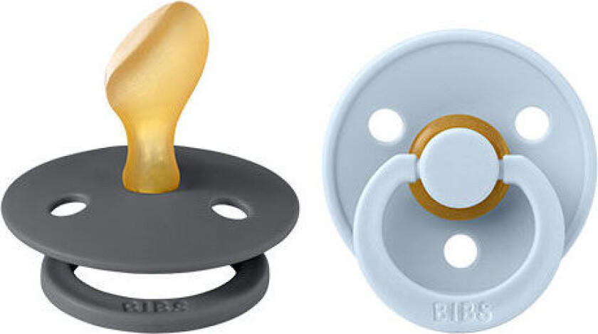 Pacifier Colour Latex Anatomical Iron/Baby Blue Size 2 2pcs