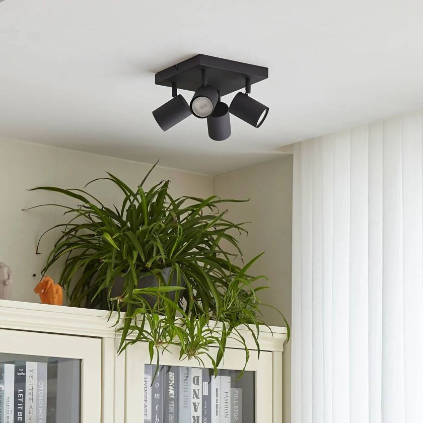 Jorell downlight, bred, svart, 4 lyskilder