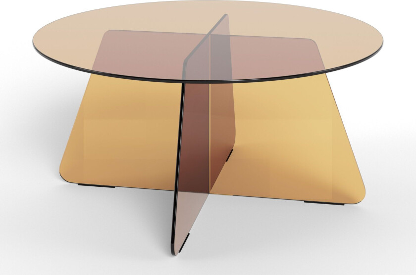 Ryvos sofabord i glass 80 cm rundt - Brun