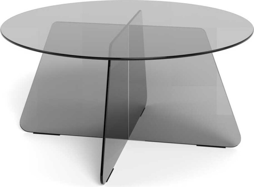 Ryvos sofabord i glass 80 cm rundt - Røykfarget